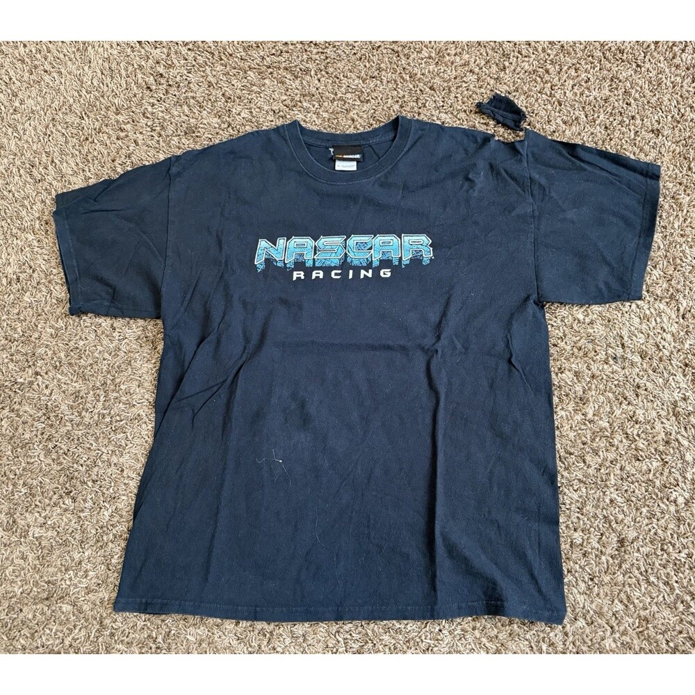 Nascar Racing Blue Big Spell Out Basic Short Sleeve T-Shirt - Mens Size XL